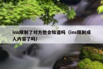 ins限制了对方他会知道吗（ins限制成人内容了吗）