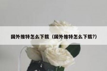 国外推特怎么下载（国外推特怎么下载?）