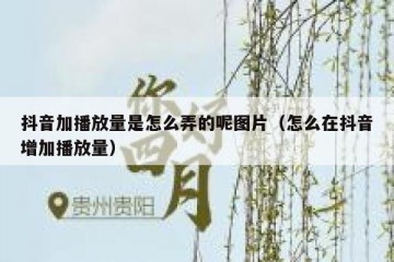 抖音加播放量是怎么弄的呢图片（怎么在抖音增加播放量）