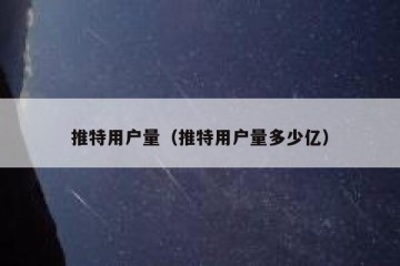 推特用户量（推特用户量多少亿）