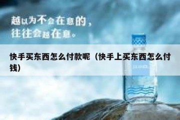 快手买东西怎么付款呢（快手上买东西怎么付钱）