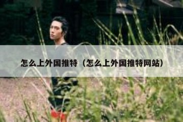 怎么上外国推特（怎么上外国推特网站）