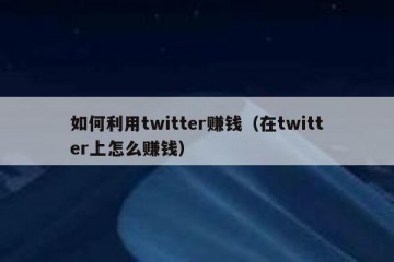 如何利用twitter赚钱（在twitter上怎么赚钱）