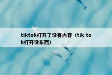 tiktok打开了没有内容（tik tok打开没东西）