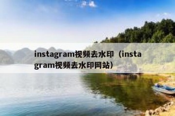 instagram视频去水印（instagram视频去水印网站）