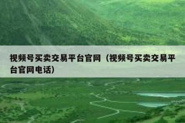 视频号买卖交易平台官网（视频号买卖交易平台官网电话）
