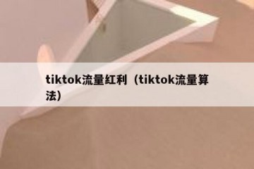 tiktok流量红利（tiktok流量算法）