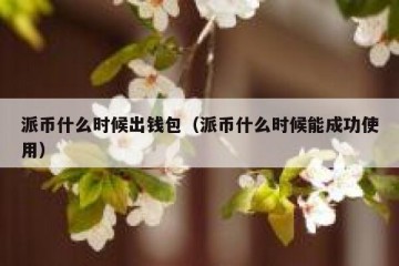 派币什么时候出钱包（派币什么时候能成功使用）