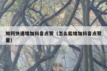 如何快速增加抖音点赞（怎么能增加抖音点赞量）
