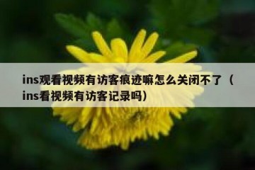 ins观看视频有访客痕迹嘛怎么关闭不了（ins看视频有访客记录吗）