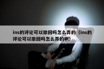 ins的评论可以撤回吗怎么弄的（ins的评论可以撤回吗怎么弄的啊）