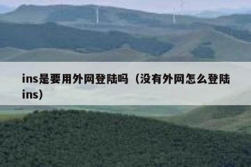 ins是要用外网登陆吗（没有外网怎么登陆ins）