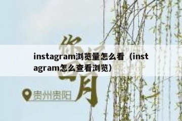 instagram浏览量怎么看（instagram怎么查看浏览）