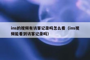 ins的视频有访客记录吗怎么看（ins视频能看到访客记录吗）