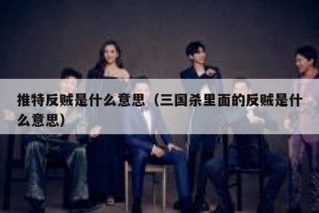 推特反贼是什么意思（三国杀里面的反贼是什么意思）