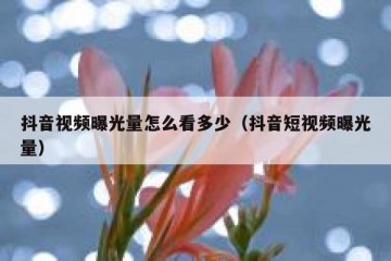 抖音视频曝光量怎么看多少（抖音短视频曝光量）