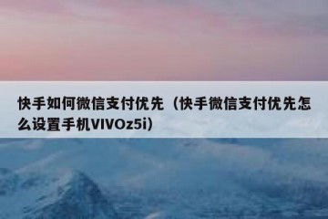快手如何微信支付优先（快手微信支付优先怎么设置手机VIVOz5i）