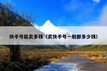 快手号能卖多钱（卖快手号一般都多少钱）