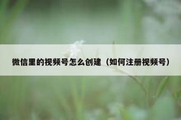 微信里的视频号怎么创建（如何注册视频号）