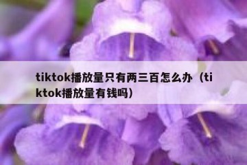 tiktok播放量只有两三百怎么办（tiktok播放量有钱吗）