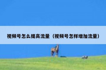 视频号怎么提高流量（视频号怎样增加流量）