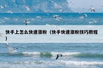 快手上怎么快速涨粉（快手快速涨粉技巧教程）