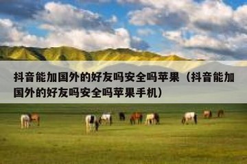抖音能加国外的好友吗安全吗苹果（抖音能加国外的好友吗安全吗苹果手机）