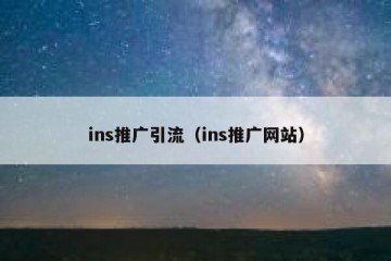 ins推广引流（ins推广网站）