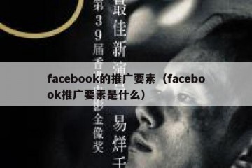 facebook的推广要素（facebook推广要素是什么）