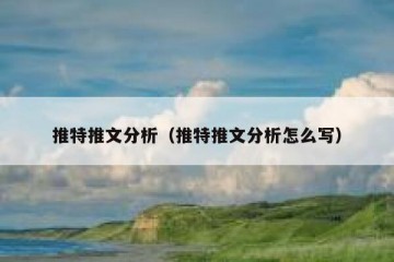 推特推文分析（推特推文分析怎么写）