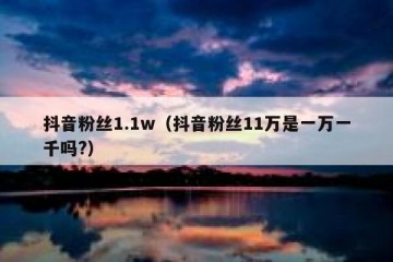 抖音粉丝1.1w（抖音粉丝11万是一万一千吗?）