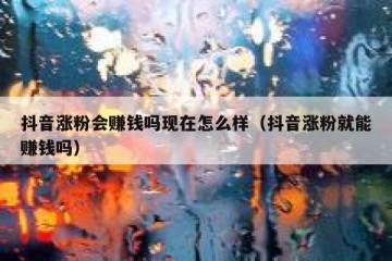 抖音涨粉会赚钱吗现在怎么样（抖音涨粉就能赚钱吗）