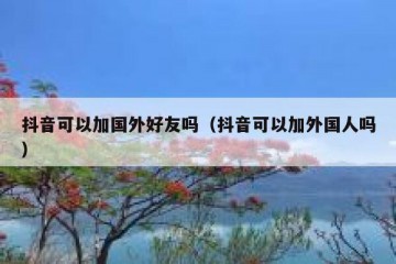 抖音可以加国外好友吗（抖音可以加外国人吗）