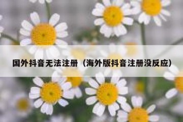 国外抖音无法注册（海外版抖音注册没反应）