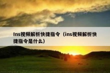 Ins视频解析快捷指令（ins视频解析快捷指令是什么）