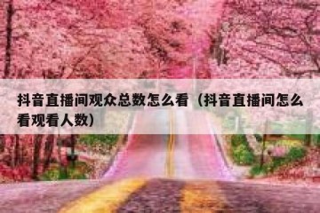 抖音直播间观众总数怎么看（抖音直播间怎么看观看人数）