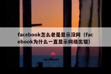 facebook怎么老是显示没网（facebook为什么一直显示网络出错）