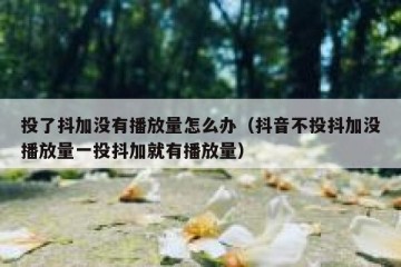 投了抖加没有播放量怎么办（抖音不投抖加没播放量一投抖加就有播放量）