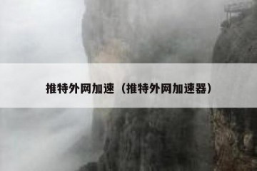 推特外网加速（推特外网加速器）