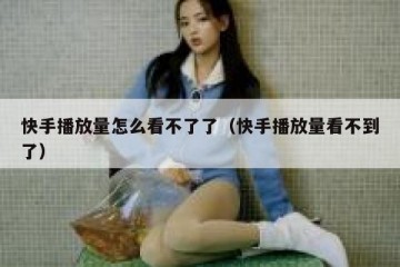 快手播放量怎么看不了了（快手播放量看不到了）