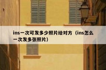 ins一次可发多少照片给对方（ins怎么一次发多张照片）