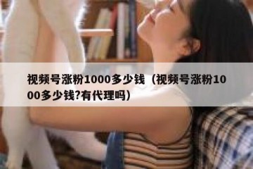 视频号涨粉1000多少钱（视频号涨粉1000多少钱?有代理吗）