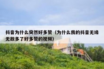 抖音为什么突然好多赞（为什么我的抖音无缘无故多了好多赞的视频）