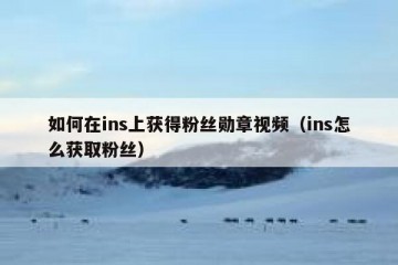如何在ins上获得粉丝勋章视频（ins怎么获取粉丝）