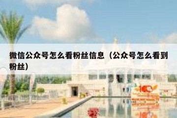 微信公众号怎么看粉丝信息（公众号怎么看到粉丝）