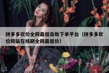 拼多多砍价全网最低自助下单平台（拼多多砍价网站在线刷全网最低价）