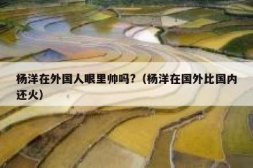 杨洋在外国人眼里帅吗?（杨洋在国外比国内还火）