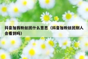 抖音加我粉丝团什么意思（抖音加粉丝团别人会看到吗）