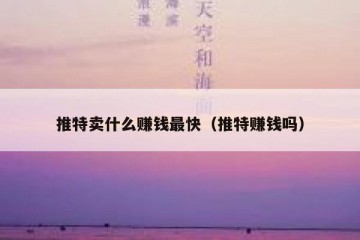 推特卖什么赚钱最快（推特赚钱吗）