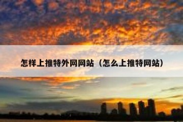 怎样上推特外网网站（怎么上推特网站）